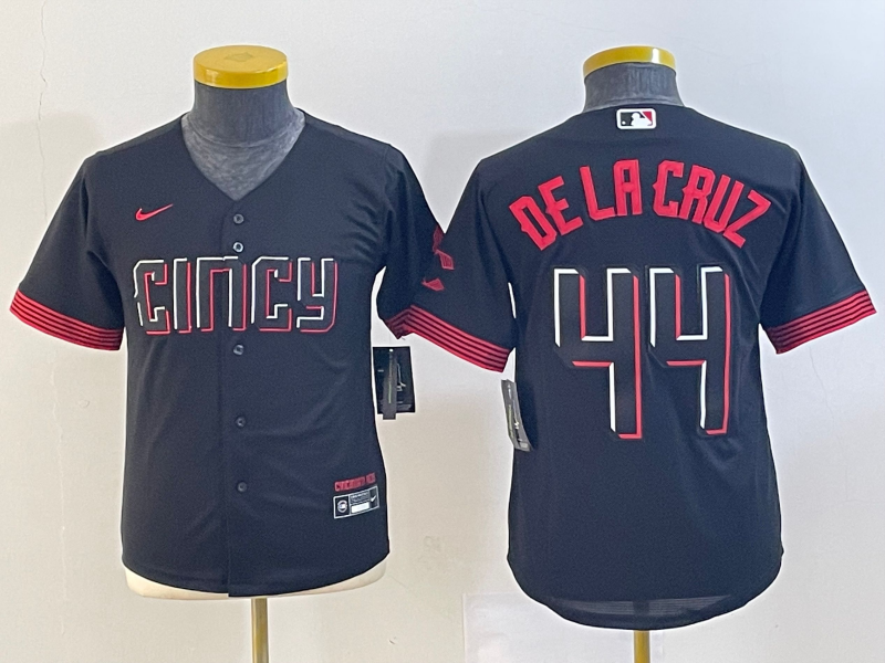 Women's Black Cincinnati Reds #44 Elly De La Cruz 2023 City Connect Stitched Baseball Jersey(Run Small)